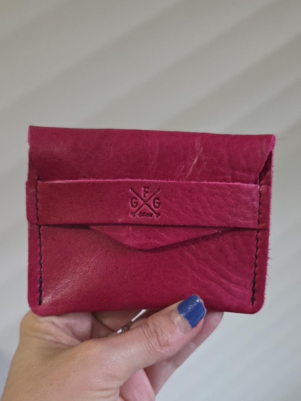 New Go Forth Goods GFG Leather Tuck Card Wallet Fuchsia Pink Limited Edition